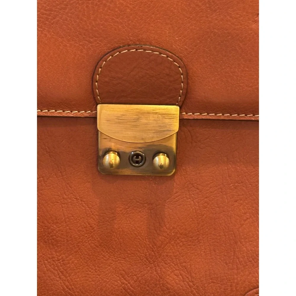 Gerard Henon Paris Brown Leather Briefcase Made in France Document Bag
